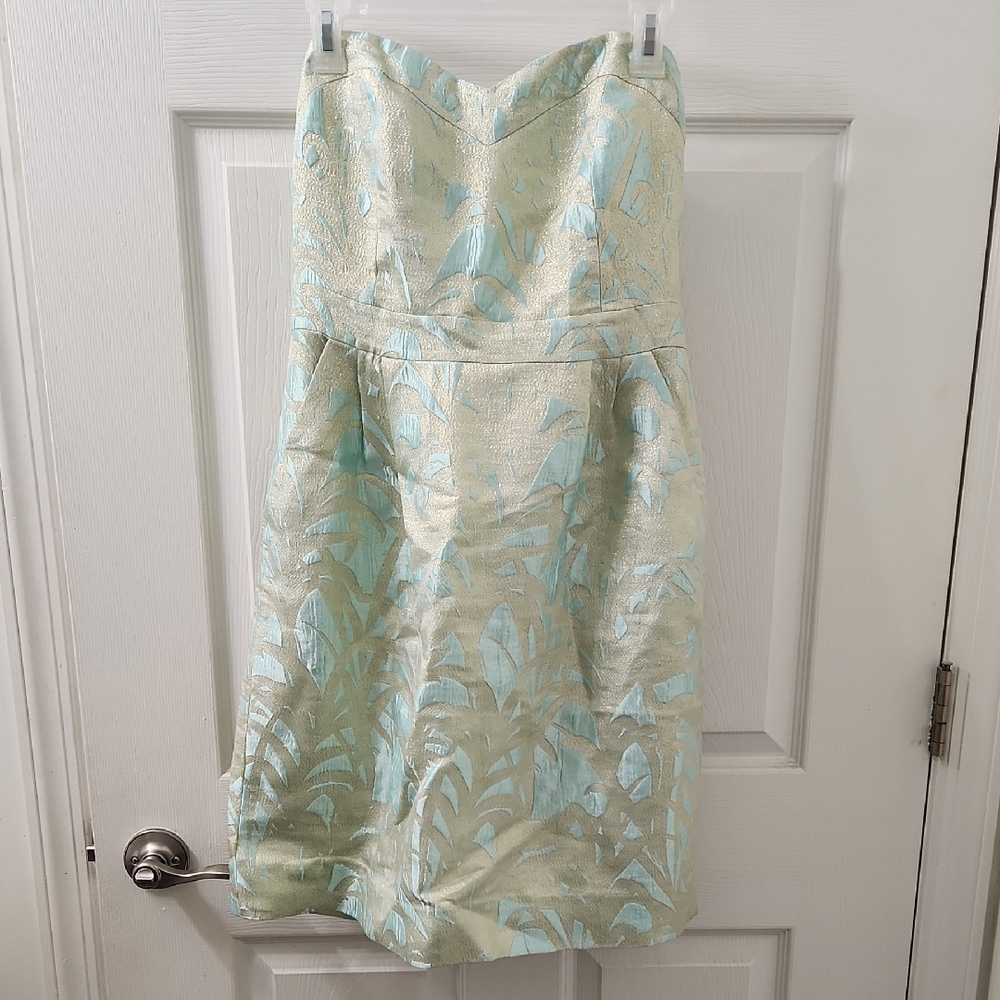 Kate Spade Mint Green And Gold Dress